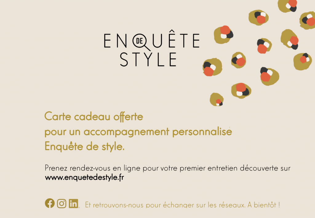 Carte cadeau pour un accompagnement de conseil en image. Définir, préciser, ciseler son style. 